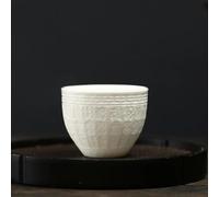 Teteras Juego Té Chino Hecho A Mano Taza Cerámica Jade Con Texto En Relieve Tazón Viaje Pu'er Master Individual Personal Juego De Té De Porcelana(D)