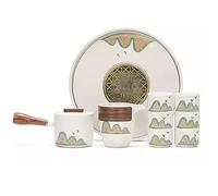 teteras para te juego de te teteras para te Juego de té de Kung Fu pintado a mano, juego de taza de té con tapa de tetera de cerámica para el hogar(Color:B,Size:)