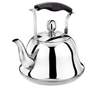 Teteras, tetera con silbato, superior for estufa(Silver,4L)