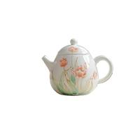 Teteras Tetera de tulipán pintada a mano de 140ml, tetera de porcelana blanca for el hogar, tetera for remojar té, colección de artículos para té, Leche, Café, Tetera de Oficina