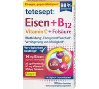 tetesept Hierro + Vitamina B12 + Vitamina C + Ácido Fólico - 30 comprimidos tetesept