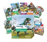 tetesept Kids Caja de regalo de dinosaurio aventura - Aditivo de baño Set de regalo con baño de burbujas, baño de burbujas, sorpresa de baño y ducha infantil, accesorios de baño con fórmula para el