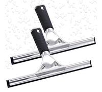 TETEWEVER 2 Piezas Limpiacristales Ducha Profesional, 25cm Escobilla de Goma para Ventana de Acero Inoxidable, Limpiacristales de Ducha para Limpiar y Secar Vidrio, Azulejos, Ventanas