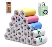 TETEWEVER 20 Rollos Papeles de Impresora Térmica Mini, Papel de Impresión de Recarga Multicolor Rollos Térmicos Papel para Impresora Pegatinas Impresas Autoadhesivas(57 x 25 mm)