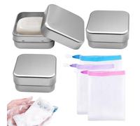 TETEWEVER 3 Piezas Jabonera de Viaje, Jabonera con Escurridor y Bolsa para Jabón, para Jabón de Afeitar y Champú Gel de Ducha Sólido