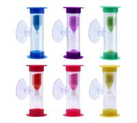 TETEWEVER 6 Piezas Reloj de Arena Temporizador con Ventosa, Reloj Arena 3 Minutos, para Niños Que Se Cepillan Los Dientes, Oficina, Hogar y Juego