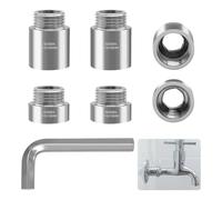 TETEWEVER Extensión de grifo de 1/2 pulgadas, acero inoxidable, cabezal de ducha, accesorio roscado con llave hexagonal interior para grifos, válvulas angulares, cabezales de ducha (2 tamaños)