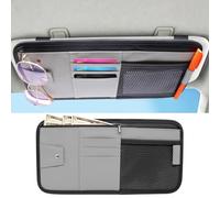 TETEWEVER Organizador de parasol para coche, organizador de visores para el sol, para el parasol, se pueden guardar tarjetas y bolígrafos (gris)