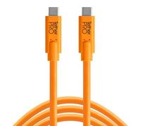 Tether Tools TetherPro USB-Datenkabel für USB-C an USB-C - 4,6 Meter Länge, gerader Stecker (orange)