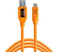 Tether Tools Cable de datos USB TetherPro para USB 3.0 a USB-C - 4,6 metros de longitud, conector recto naranja