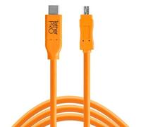 Tether Tools Cable de datos USB TetherPro para USB-C a USB 2.0 Mini-B8 - conector recto 4,6m naranja