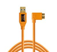 Tether Tools CU61RT15-ORG- Cable USB 3.0 a Micro-B de ángulo recto, 4,6 m