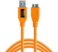 Tether Tools TetherPro Cable de datos USB SuperSpeed para USB 3.0 tipo A a USB 3.0 micro-B - 4,6 metros de longitud, conector recto naranja