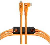 Tether Tools Cable de datos TetherPro Optima 10G USB-C a USB-C en ángulo recto - 4,6 m oronge