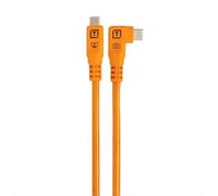 Tether Tools TetherPro Optima 10G USB-C, 20 (51 cm), adaptador de ángulo recto a derecho, cable Pigtail Cable, alta visibilidad, color naranja