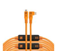 Tether Tools Cable de datos TetherPro Optima 10G USB-C a USB-C en ángulo recto - 9,4 m naranja