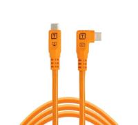 Tether Tools TetherPro Optima 10G USB Exclusive Data Transfer, cable recto a ángulo recto de 1,8 m, color naranja