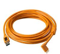 Tether Tools TetherPro SuperSpeed USB 3.0 a USB 3.0 Micro-B - 4,6 metros, conector en ángulo recto naranja