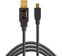 Tether Tools TetherPro USB-Datenkabel für USB 2.0 Typ A an USB 2.0 Mini-B (5-Pin) - 4,6 Meter Länge (schwarz)