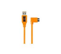 Tether Tools Cable de datos USB TetherPro para USB 3.0 a USB 3.0 Micro-B - 0,5 m, en ángulo recto naranja