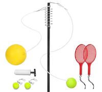 Tetherball - Juego interactivo de cancha al aire libre, de patio de juegos de poste de metal con anclajes de base resistentes, actividad divertida familiar en el patio trasero, ideal para el