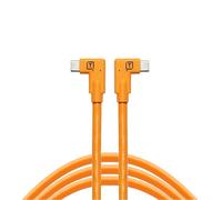 Tether Tools Cable de datos TetherPro USB-C a USB-C, 2 x en ángulo recto 4,6 m naranja