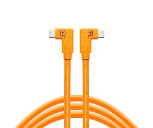 TetherPro Datenkabel USB-C an USB-C (Orange, 2 x rechtsgewinkelt, 4,6 m)