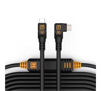 Tether Tools Cable de datos TetherPro Optima 10G USB-C a USB-C en Ã¡ngulo recto - 4,6 m negro