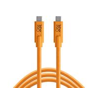 Tether Tools TetherPro - Cable USB-C a USB-C | para suministro de energía, transferencia rápida y conexión entre cámara y computadora | Naranja de alta visibilidad | 10 pies (3 m)