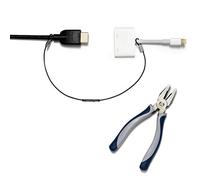 TetherTies Silver Heavy Duty - The New 2017, Heavy Duty, pre-montado, rápido de Instalar Ordenador y Adaptador de Seguridad y Dispositivo de prevención de Robo 05-Pack-Black Negro