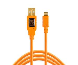 TetherTools TetherPro USB 2.0 naar Micro-B 5-Pin 15' (4,6m) oranje