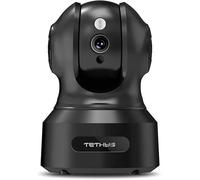 TETHYS Cámara de seguridad inalámbrica 1080P HD [funciona con Alexa] IP WiFi visión nocturna, detección movimiento, audio 2 vías, almacenamiento en la nube para el hogar, tienda, negocios, niñera