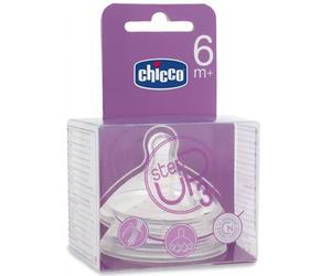 Tetina Chicco Step Up 3 Flujo Normal Papilla 6 Meses 2 Unidades - Para la Alimentación del Bebé