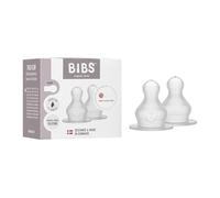 Tetina de biberón BIBS, pack de 2. Anticólicos. Tetinas adicionales para los biberones BIBS. Tetina redonda. - Látex natural, Flujo Espeso