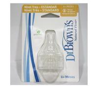 Tetina de Silicona Boca Standard 2 Unidades Dr Brown´s Natural Flow Nivel de Flujo 3 - Bebés Mayores de 6 meses