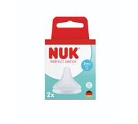 NUK Perfect Match Tetinas para biberón | 6+ meses | Tetinas para biberón anticólicos | Silicona | Control de flujo | Paquete de 2