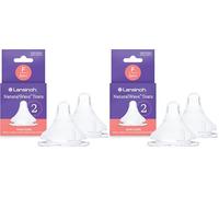Tetina simuladora del pezón materno NaturalWave para biberón Lansinoh - Flujo Rápido, 2 uds (Paquete de 2)