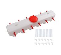 Tetinas de Leche de Cordero Comedero Rojo Cubo de alimentación para Ganado 2 Lados con 12 tetinas Alimentador de Leche Animal de 9 litros de Capacidad para Granja de Cachorros de