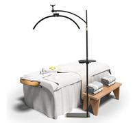 Tetipa Lámpara de pie LED, 45 W, lámpara cosmética para pestañas, luz ajustable de 3 a 6000 K, lámpara con soporte para teléfono, lámpara cosmética, lámpara de luna para leer tatuajes