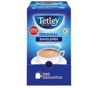 Tetley Bolsas de té negro originales en sobres, infusión británica de sabor completo, perfectas para el desayuno o en cualquier momento, certificado Rainforest Alliance, 200 bolsitas de té envueltas