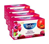Tetley - Infusión Explosión Frutos Rojos | Caja 20 Bolsitas | Ingredientes 100% Naturales - Con Teína (Paquete de 4)