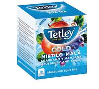 Tetley - Infusión Fría Arándanos y Manzana | Caja 10 Bolsitas | Ingredientes 100% Naturales