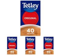 Tetley Té Negro Original - Con teína - Caja 40 Saquetas (Paquete de 4)