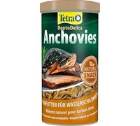 Tetra Anchovies - Alimento natural para tortugas acuáticas de 100% pequeños peces desecados, Lata de 1 L