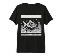 Tetra Arte Lineal Amante de Peces Camiseta Premium