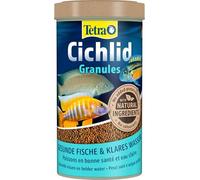 Tetra Cichild Granules - Alimento en dos tipos en forma gránulos diferentes para cíclidosde tamaño mediano, lata de 500 ml