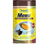 Tetra Comida para peces Min Menu, mezcla principal con 4 copos especiales en cámaras separadas, alimento variado para todos los peces ornamentales, lata de 100 ml