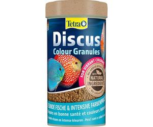 Tetra Discus Colour Granules - alimento en forma de gránulos para colores intensos y brillantes, especial para peces disco de coloración roja, naranja y amarilla, lata de 500 ml