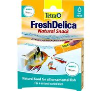 Tetra FreshDelica Krill - Snack Natural con gambas Luminosas para Peces Ornamentales, golosinas en gelatina, 16 Bolsas de 3 g