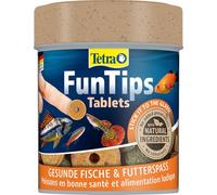Tetra FunTips Tablets - Comprimidos de alimento que se adhieren al cristal del acuario, para supervisar a los peces, 75 comprimidos